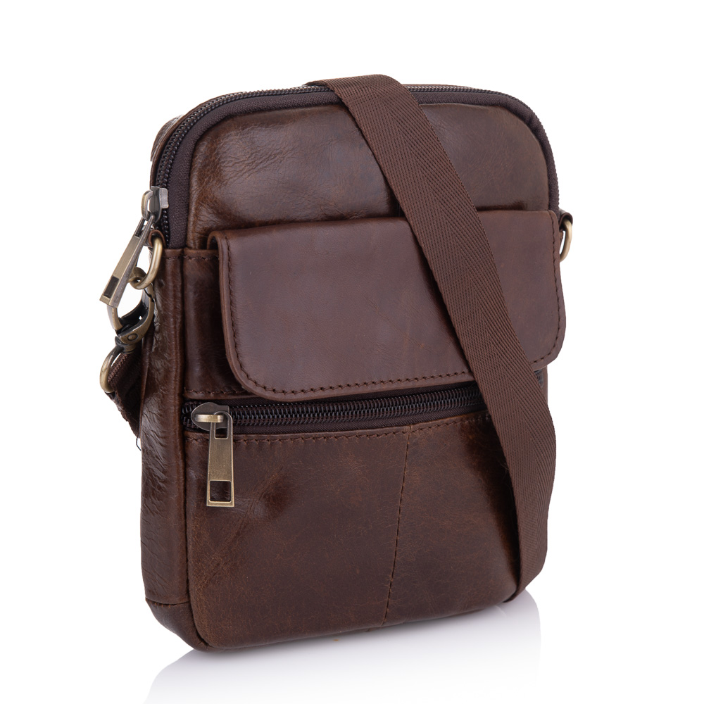 

Сумка кожаная мужская Buffalo Bags 16х19х3 см Коричневый