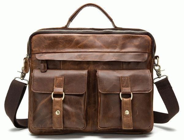 

Сумка кожаная мужская Vintage 35х30х9 см Коричневый