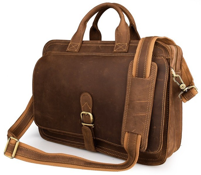 

Кожаный портфель мужской Vintage 38х28х8 см Коричневый