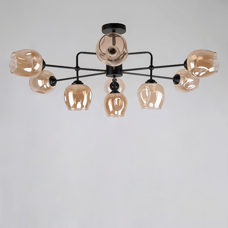 

Люстра потолочная Light House NM-15996/9L BK+BR черная