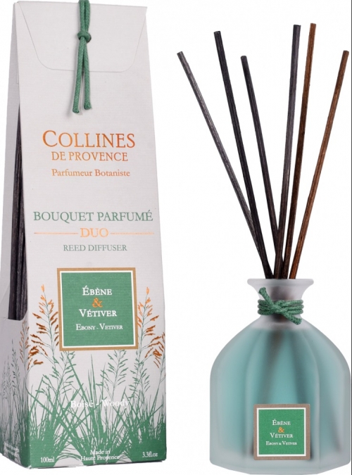 

Тростниковый диффузор Collines de Provence Черное дерево и Ветивер 100 мл