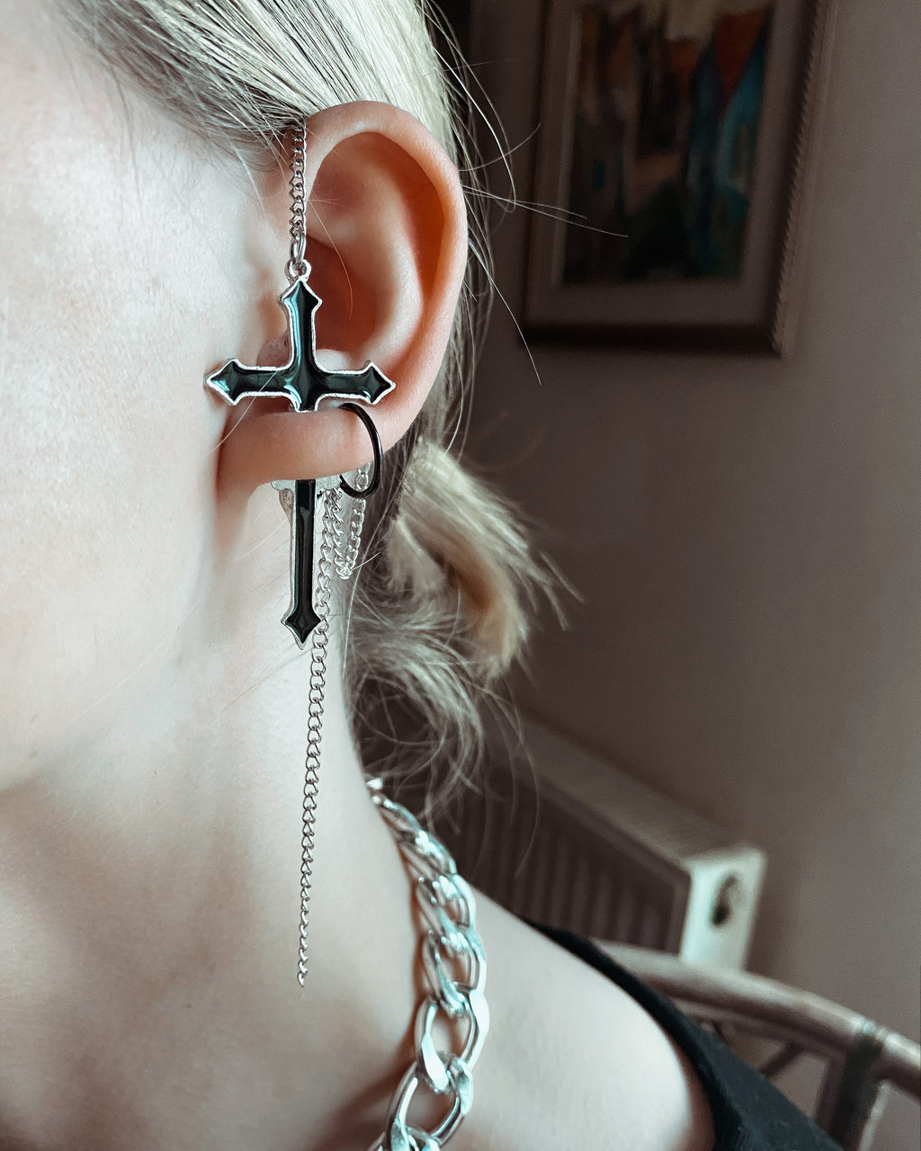

Серьга крест в готическом стиле «Gotchic Cross» от Chains Factory