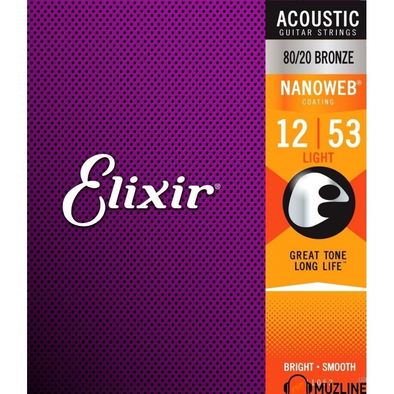 

Струны для акустической гитары Elixir AC NW L (12/53)
