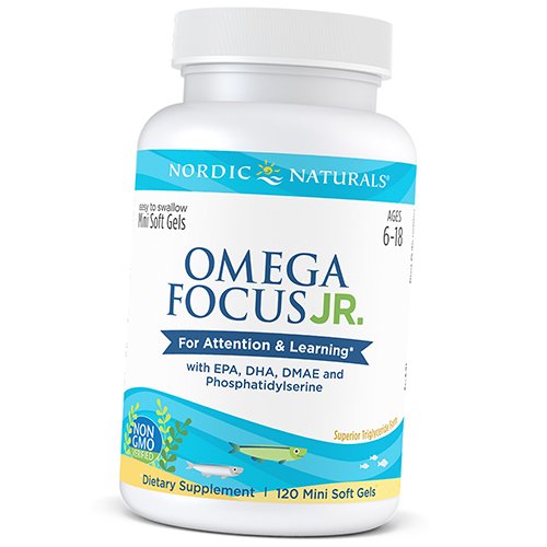 

Омега 3 для подростков, Omega Focus Junior, Nordic Naturals 120гелкапс Лимон (67352049)