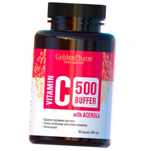 

Витамин С Буфер с Ацеролой, Vitamin C Buffer 500, Golden Pharm 90вегкапс (36519005)
