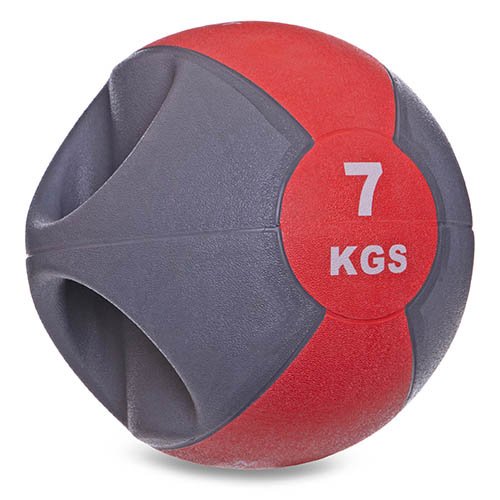 

Мяч медицинский медбол с двумя рукоятками Modern FI-2619 Zelart 7кг Серо-красный (56363018)