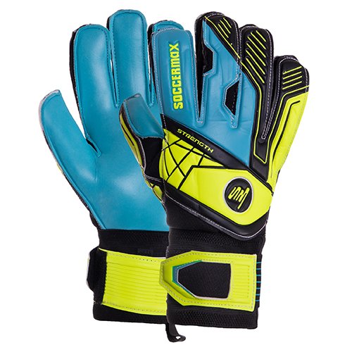 

Перчатки вратарские Soccermax GK-012 FDSO 8 Сине-черно-лимонный (57508108)