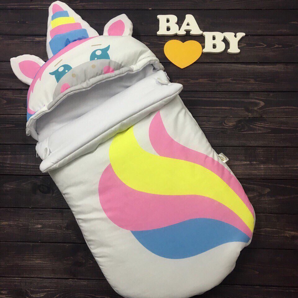 

Конверт кокон демисезонный на выписку и в коляску BabyVa Единорог