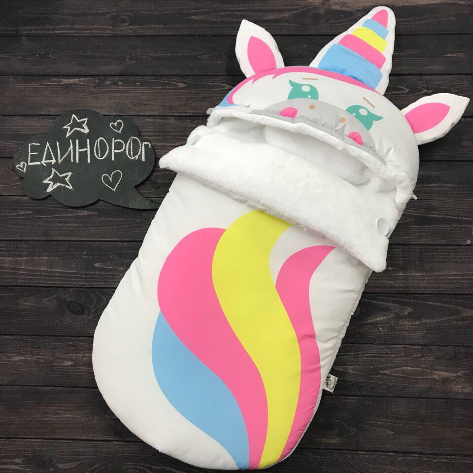

Конверт кокон зимний на выписку и в коляску BabyVa Созвездие Единорог