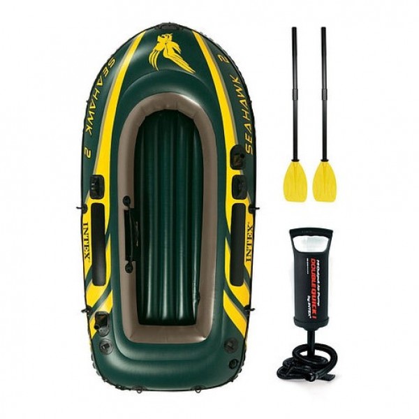 

Лодка надувная двухместная Intex Seahawk 2 Set 236 х 114 см в комплекте весла, ручной насос, сумка для снастей