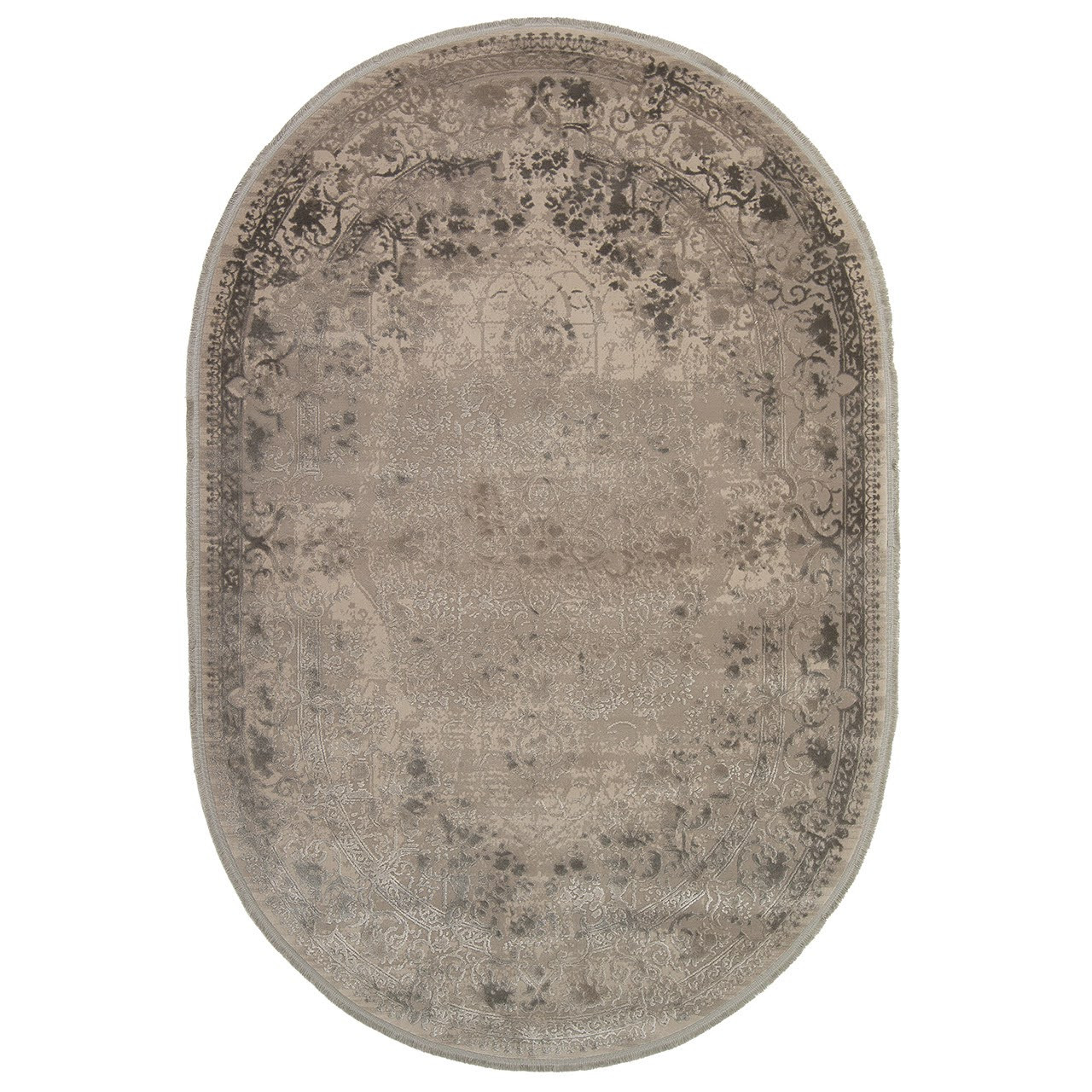 

Ковер современный овальный TABOO G980B 2X4м Серый