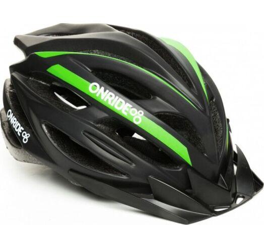 

Шолом ONRIDE GRIP black-green L(58-61) , модель HB31, колір козирка Black, колір лого White