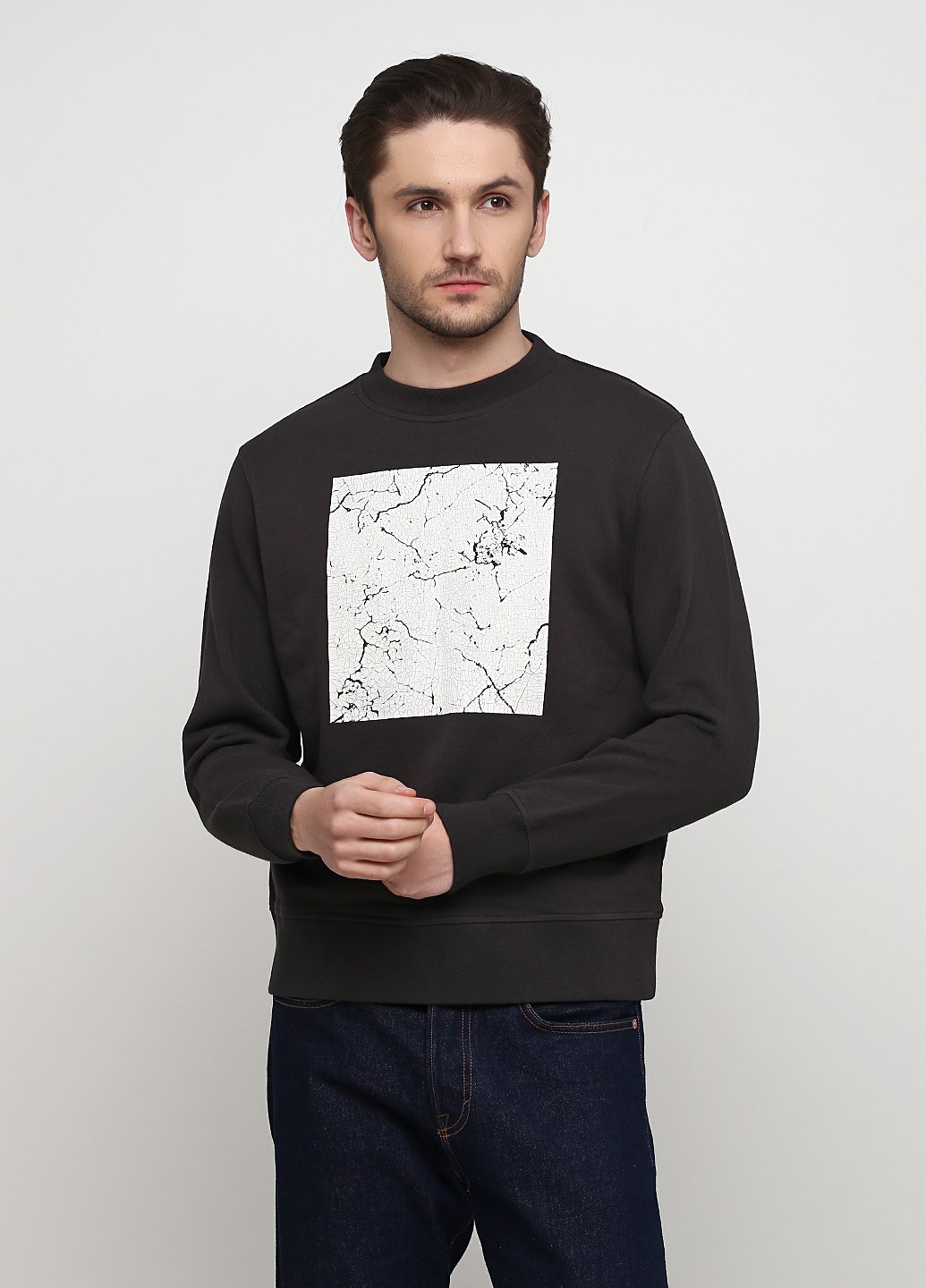 

Свитшот H&M  Темно-серый 0163_бел.потрес_02, Свитшот H&M S Темно-серый 0163_бел.потрес_02