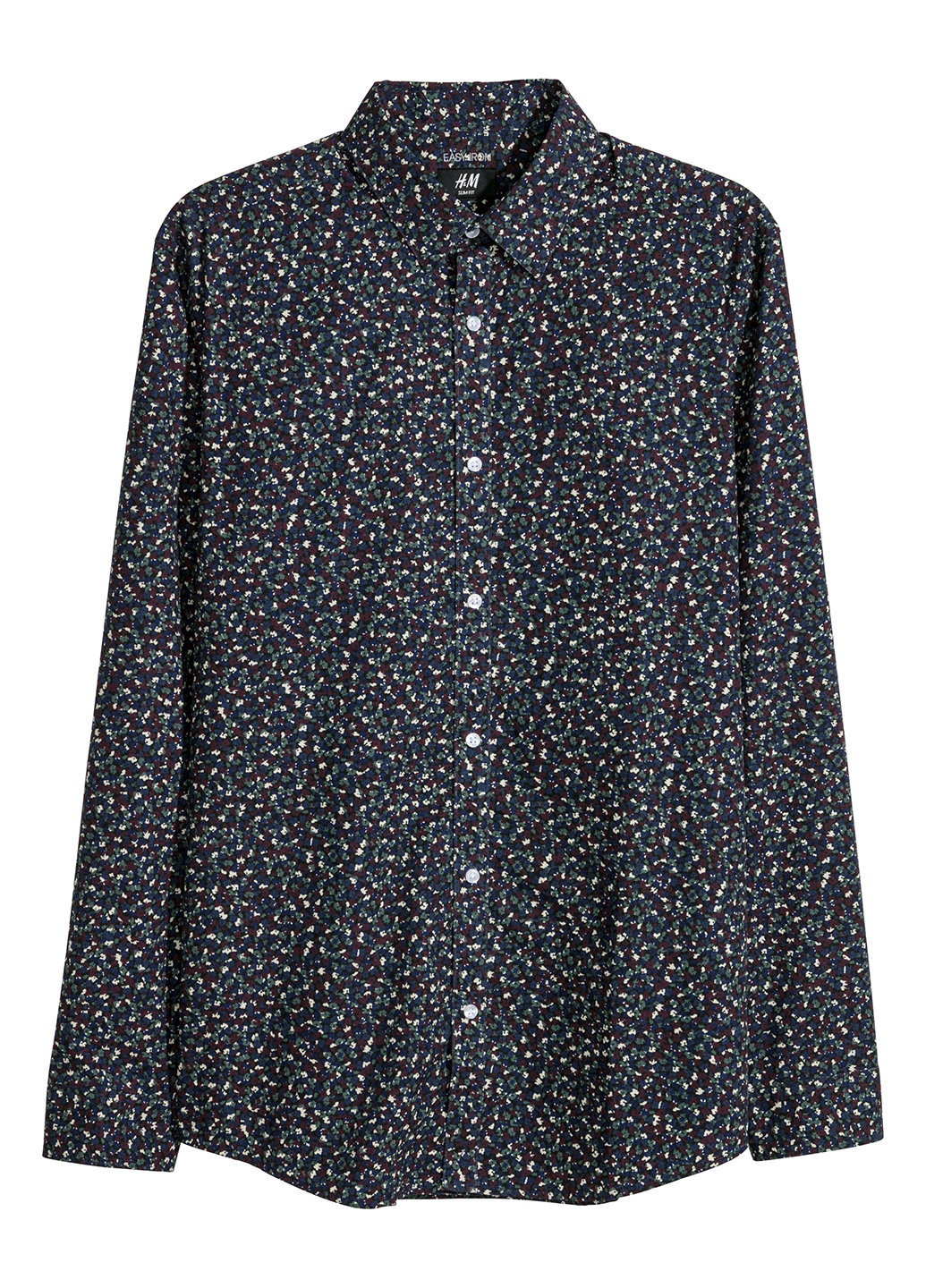 

Рубашка H&M  Синий 0551989_цветы, Рубашка H&M S Синий 0551989_цветы