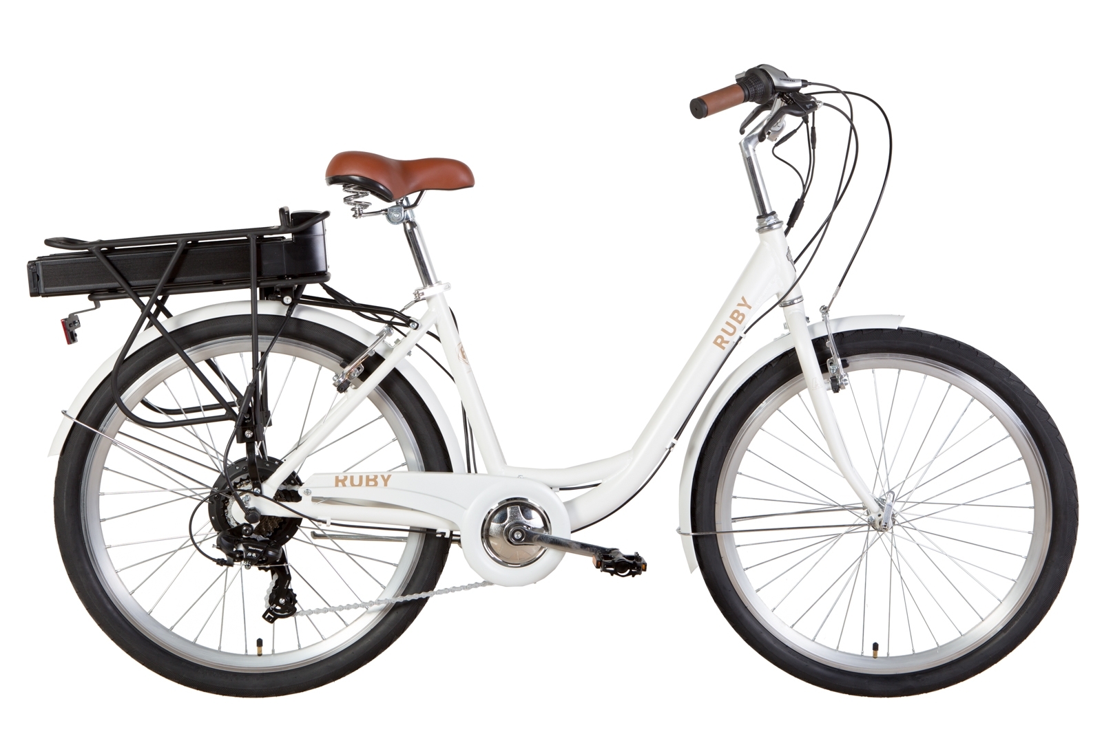 

Электровелосипед Dorozhnik RUBY 17" 500Вт 48В редуктор. 12.5Ач с крепл. к багажн., дисплей, САП белый (м) 2020