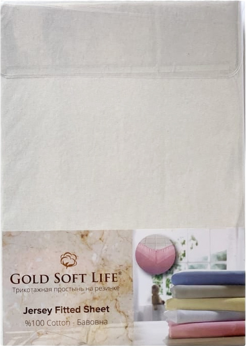 

Простынь трикотажная на резинке Gold Soft Life Terry Fitted Sheet 160x200 +25 см молочная (ts-02043)