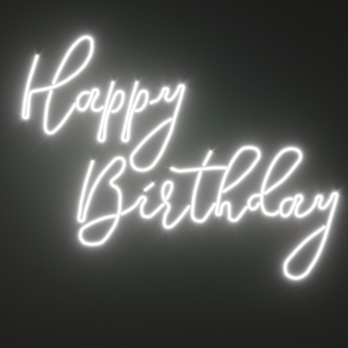 

Неоновая вывеска «Happy Birthday» 70х55 см