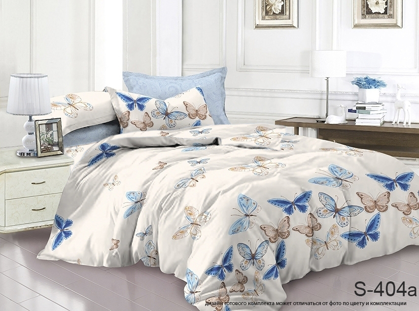 

Комплект постельного белья ТАГ Двуспальный Сатин люкс постільна білизна 200x215 см Простынь классическая S404a