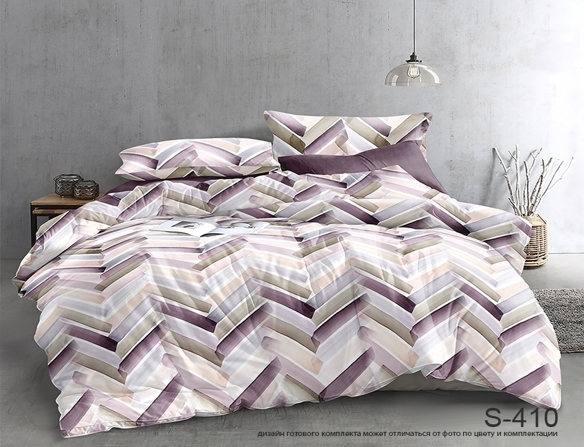 

Комплект постельного белья ТАГ Двуспальный Сатин люкс постільна білизна 200x215 см Простынь классическая S410