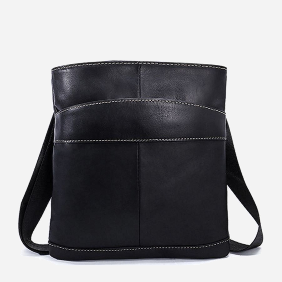 

Мужская кожаная сумка Vintage leather-14729 Черная
