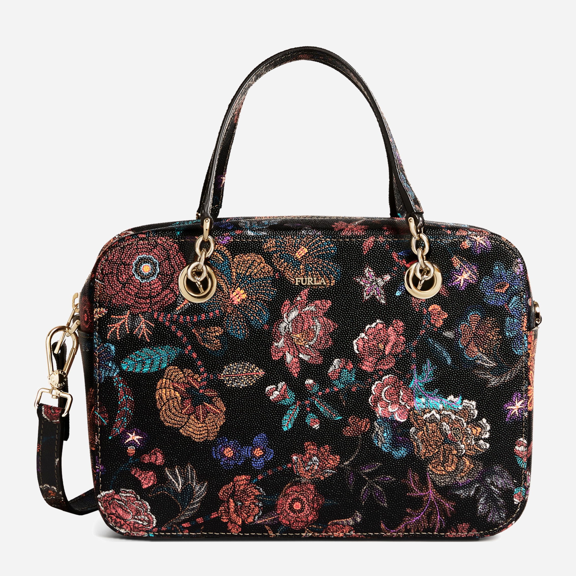 

Женская кожаная сумка Furla Brava S Satchel 1044710 Черная