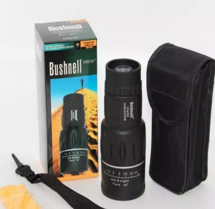 

Cверхмощный монокуляр Bushnell компактный легкий влагозащищенный подзорная труба с чехлом 16x52 черный