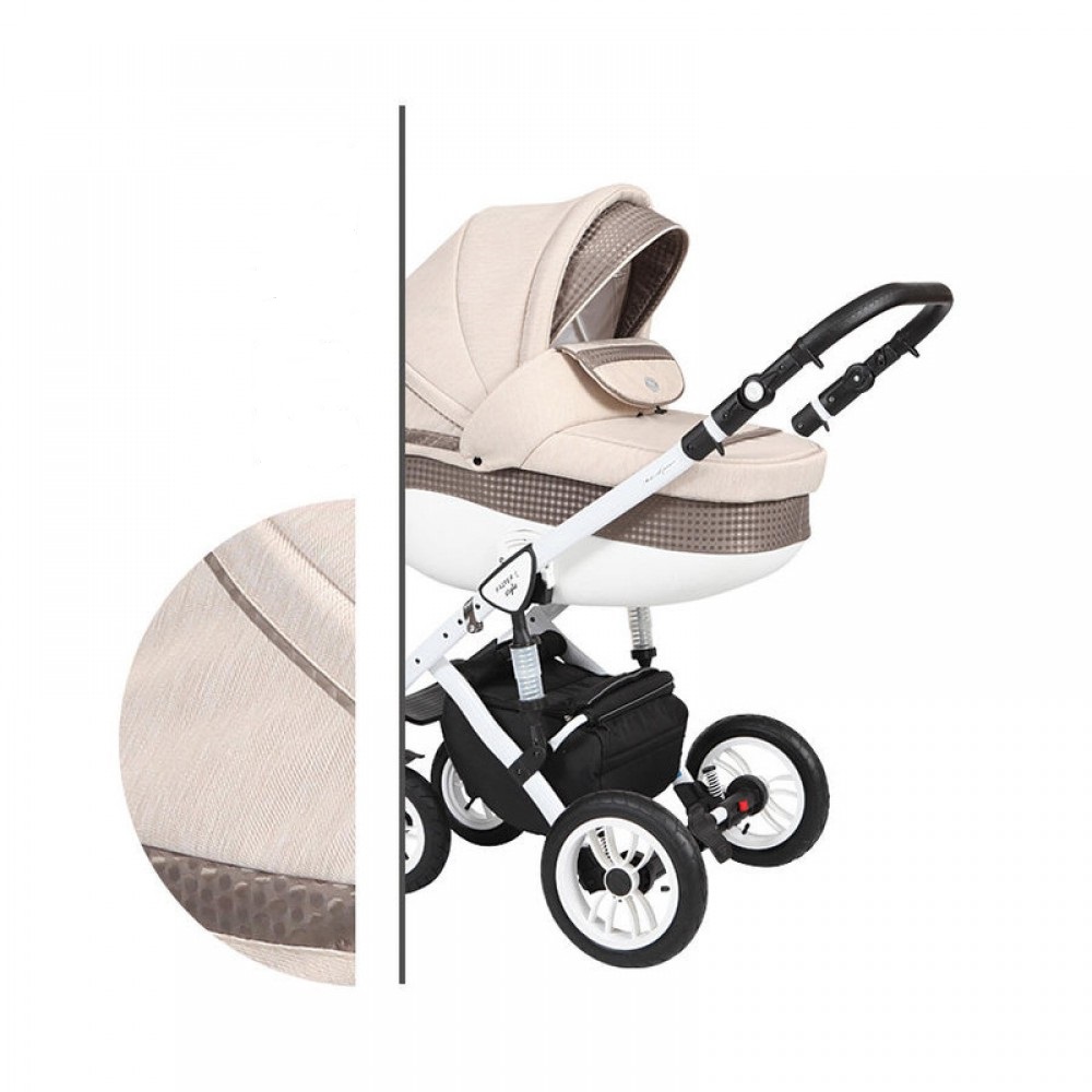 

Коляска универсальная 2 в 1 Baby Merc Faster Style 2 FII/12C Бежевый с дождевиком и матрасом + москитная сетка, чехлы и сумка для мамы