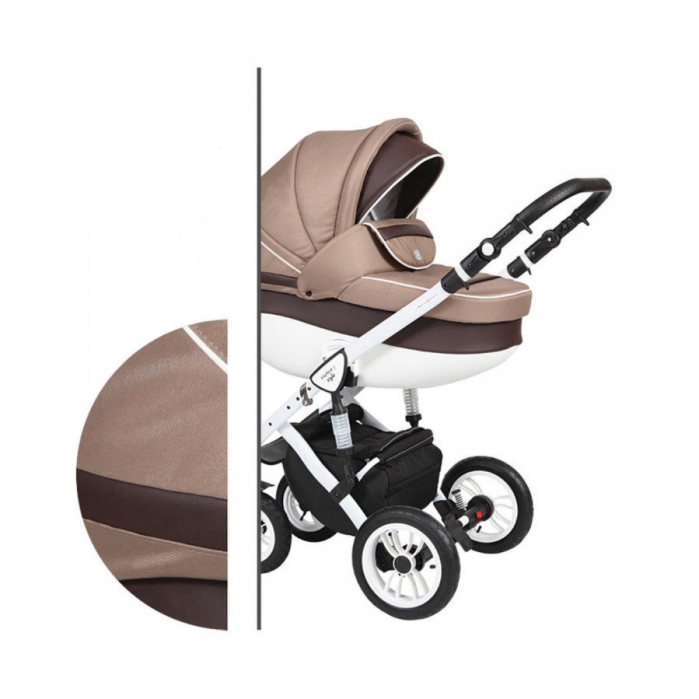 

Коляска универсальная 2 в 1 Baby Merc Faster Style 2 Fll/15C Темно-бежевый с дождевиком и матрасом + москитная сетка, чехлы и сумка для мамы