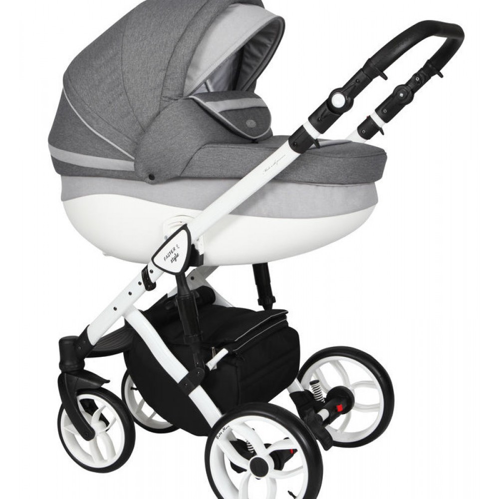 

Коляска универсальная 2 в 1 Baby Merc Faster Style 2 FII/105C Серый/Белый с дождевиком и матрасом + москитная сетка, чехлы и сумка для мамы