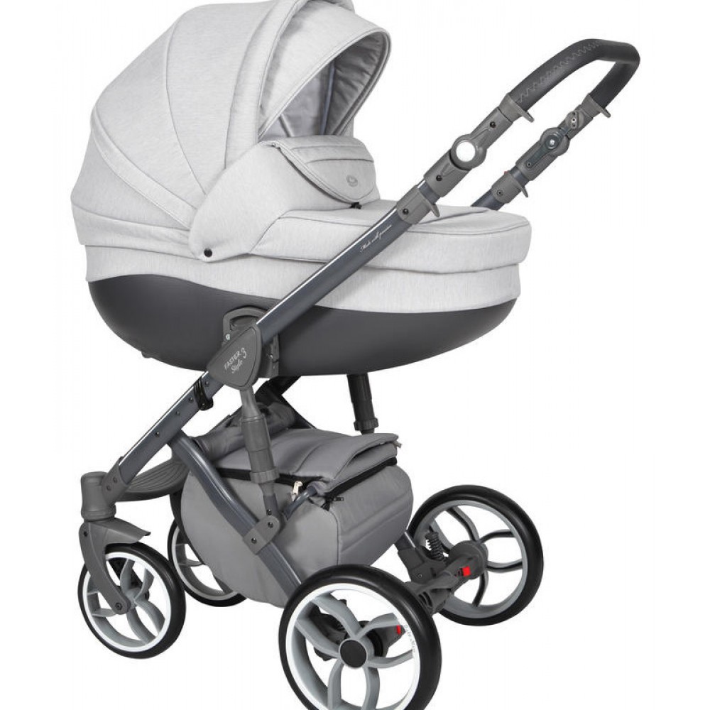 

Коляска универсальная 2 в 1 Baby Merc Faster Style 3 Flll/102A Серый с дождевиком и матрасом + москитная сетка, чехлы и сумка для мамы