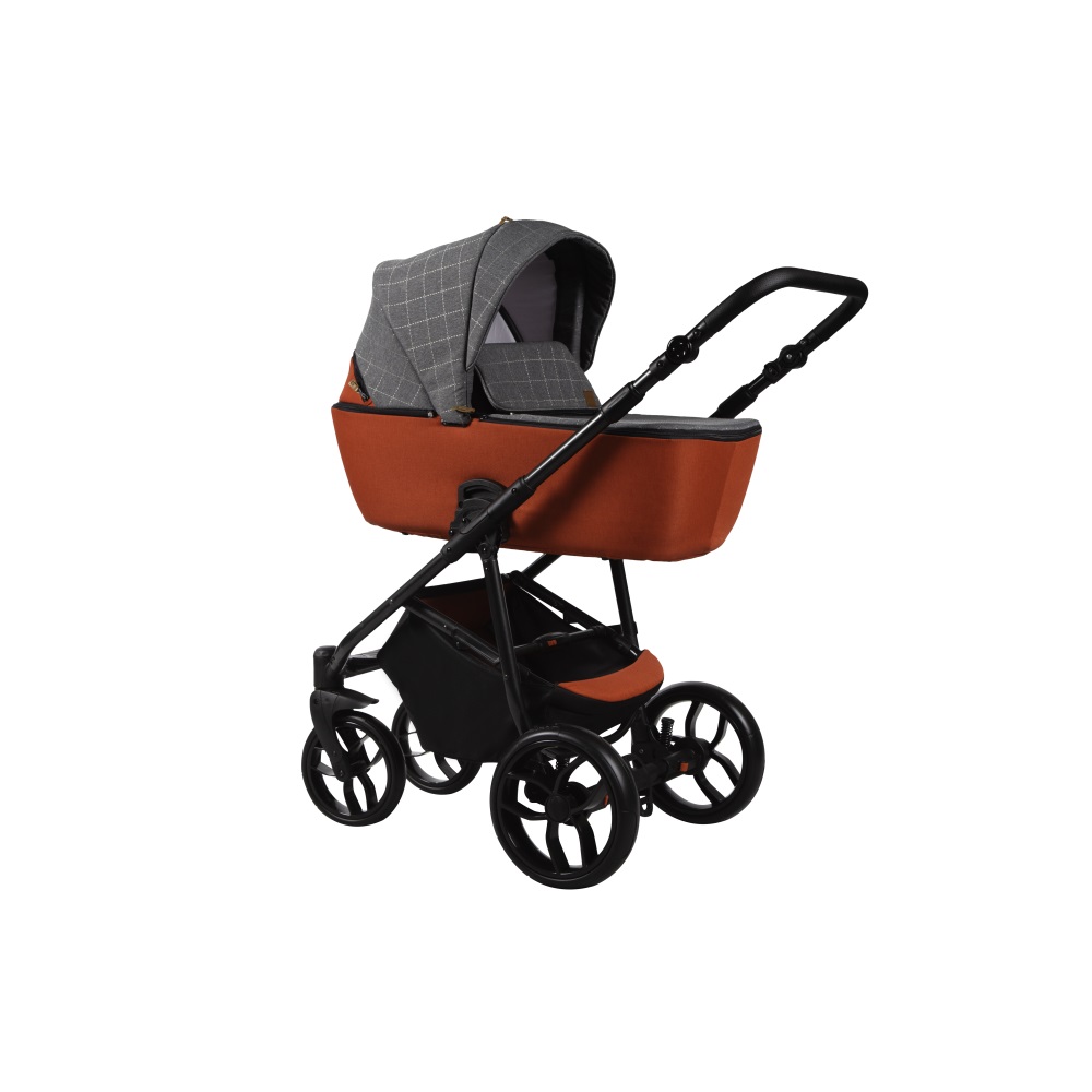 

Коляска универсальная 2 в 1 Baby Merc La Noche LN/02B Коричневый/Серый с системой анти-шок + дождевик, москитная сетка и сумка для мамы