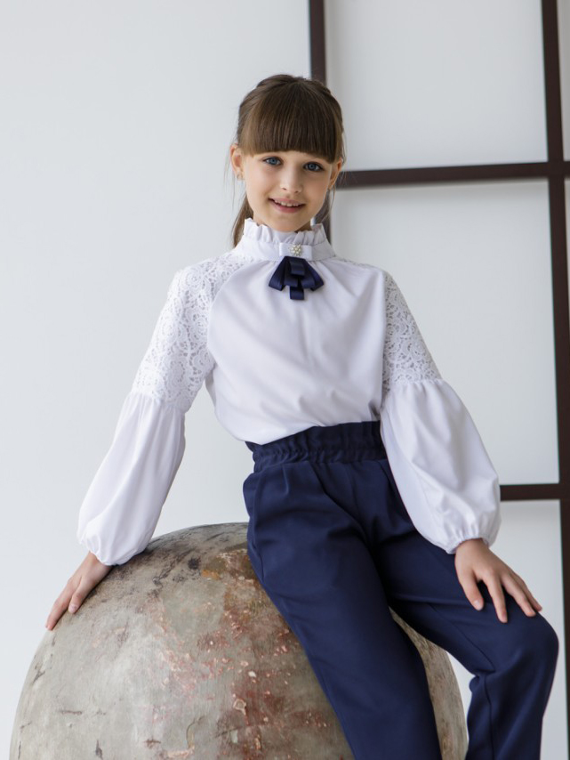 

Блуза Tair kids Школьная коллекция БЛ 8051 ШФ 122 см Белая