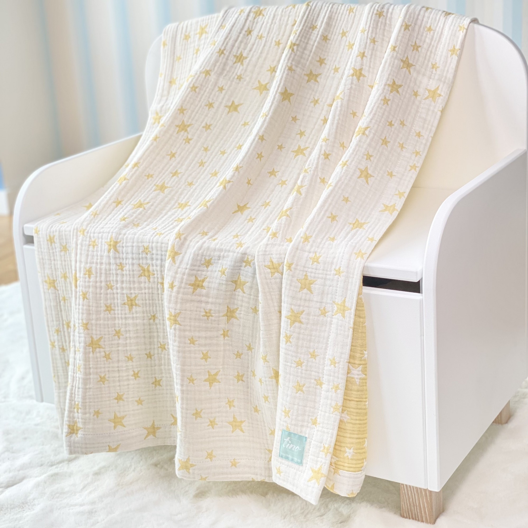 

Плед детский муслиновый TINO baby жёлтый, 90х90 см