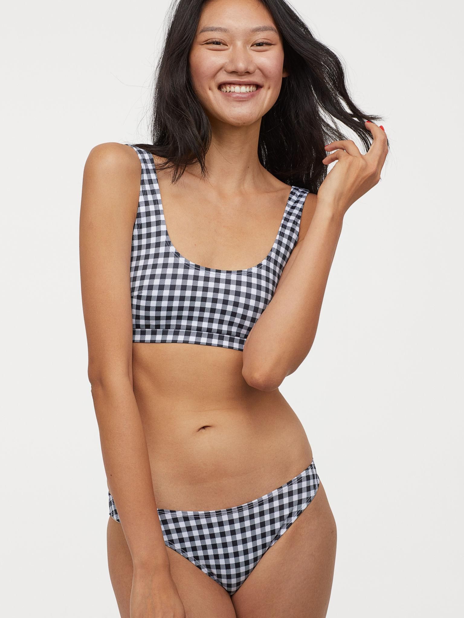 

Нижняя часть купальника H&M 7436060-ADLJ 44 Бело-черная в клетку