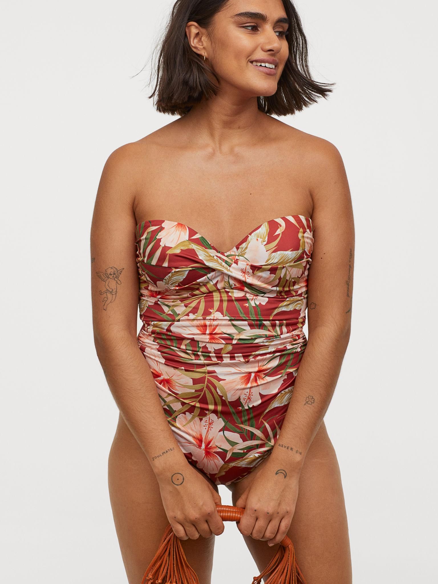 

Купальник слитный женский H&M 6365059-AAXG 38 Цветной с принтом