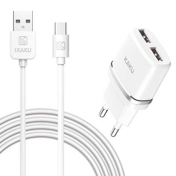 Адаптер-вилка Kaku с USB кабелем для зарядки телефонов и других ...