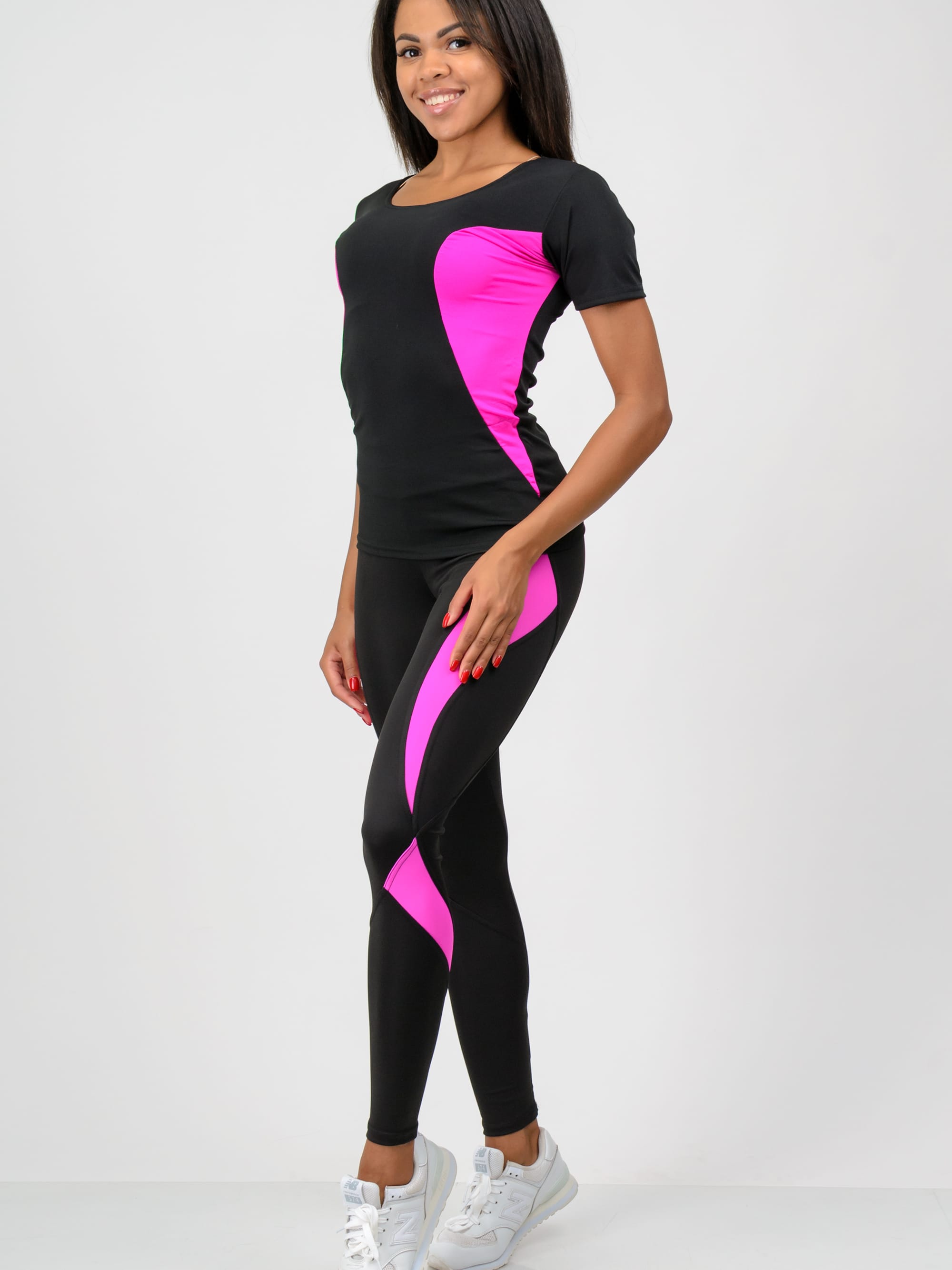 

Спортивный костюм Total Pro тп201957 XS-S Черный с розовым