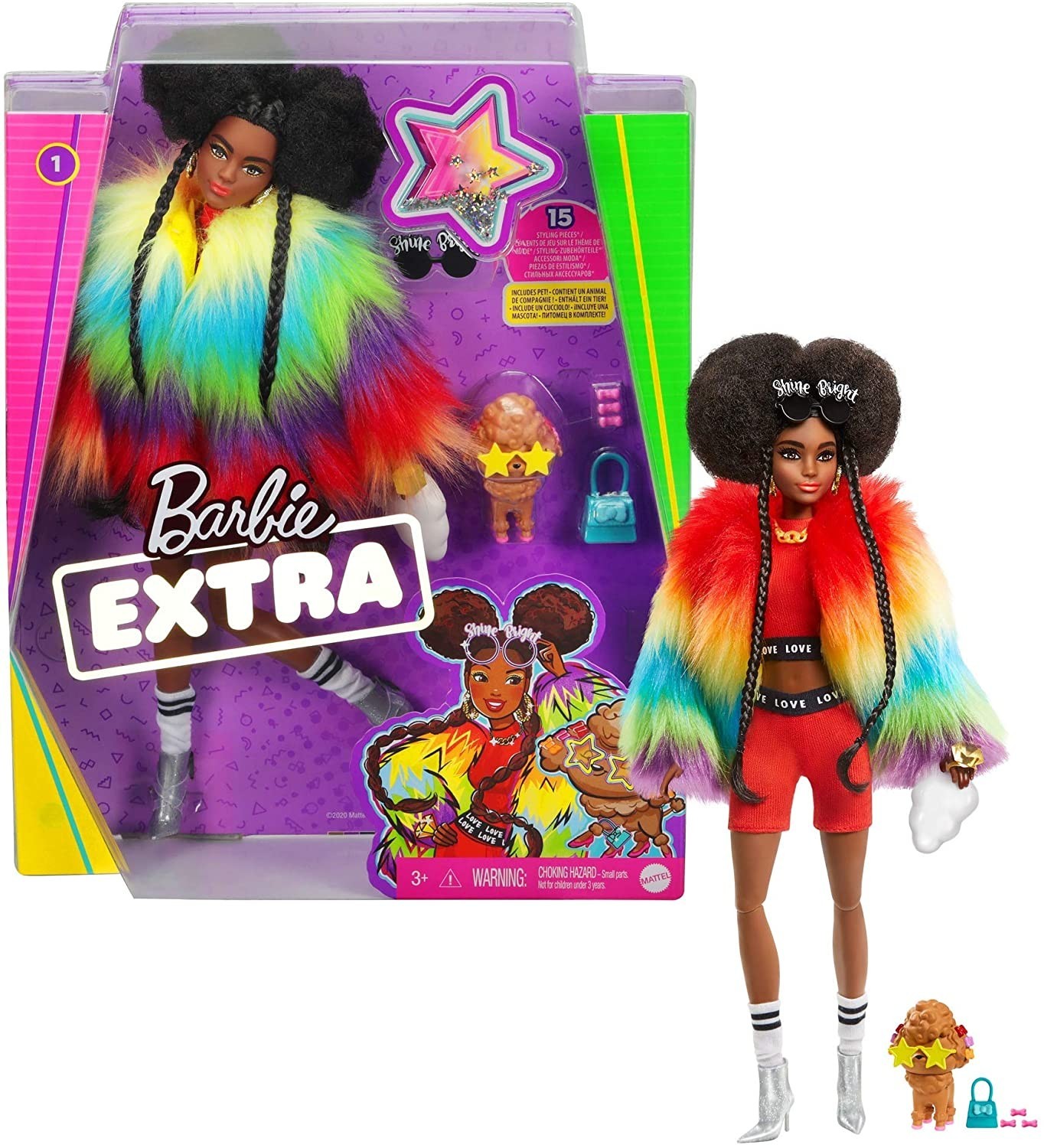 

Кукла Barbie Extra Doll #1 Барби Экстра в накидке радужной расцветки (GVR04)