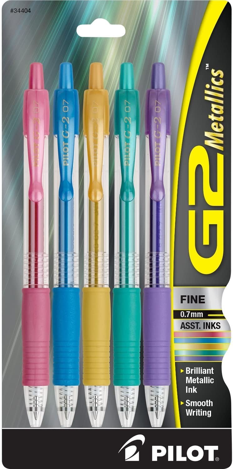 

Набор цветных гелевых ручек PILOT G2 Metallics 0.7 мм, 5 шт (34404)