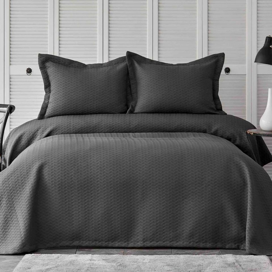 

Покрывало Karaca Home Charm Bold Antrasit Антрацит 250x240 + наволочки 50х70 2 шт (svt-2000022285544)