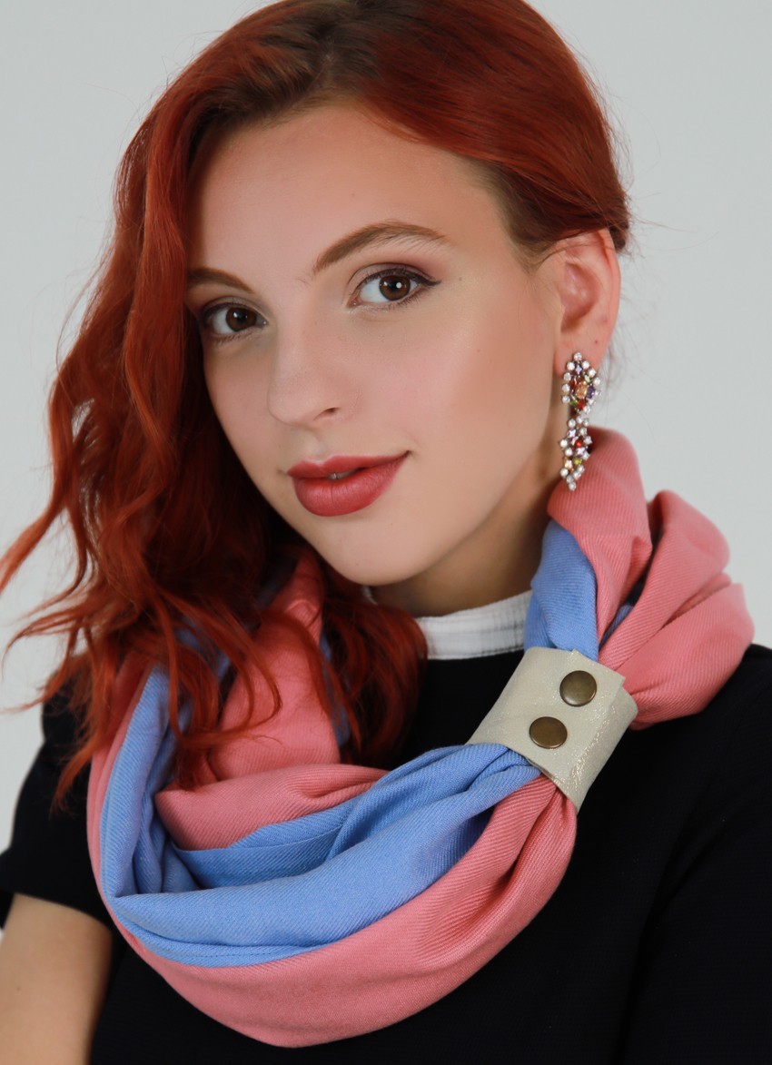 

Шарф-снуд кашемировый MyScarf зимний  розово-голубой, Шарф-снуд кашемировый MyScarf зимний one size розово-голубой