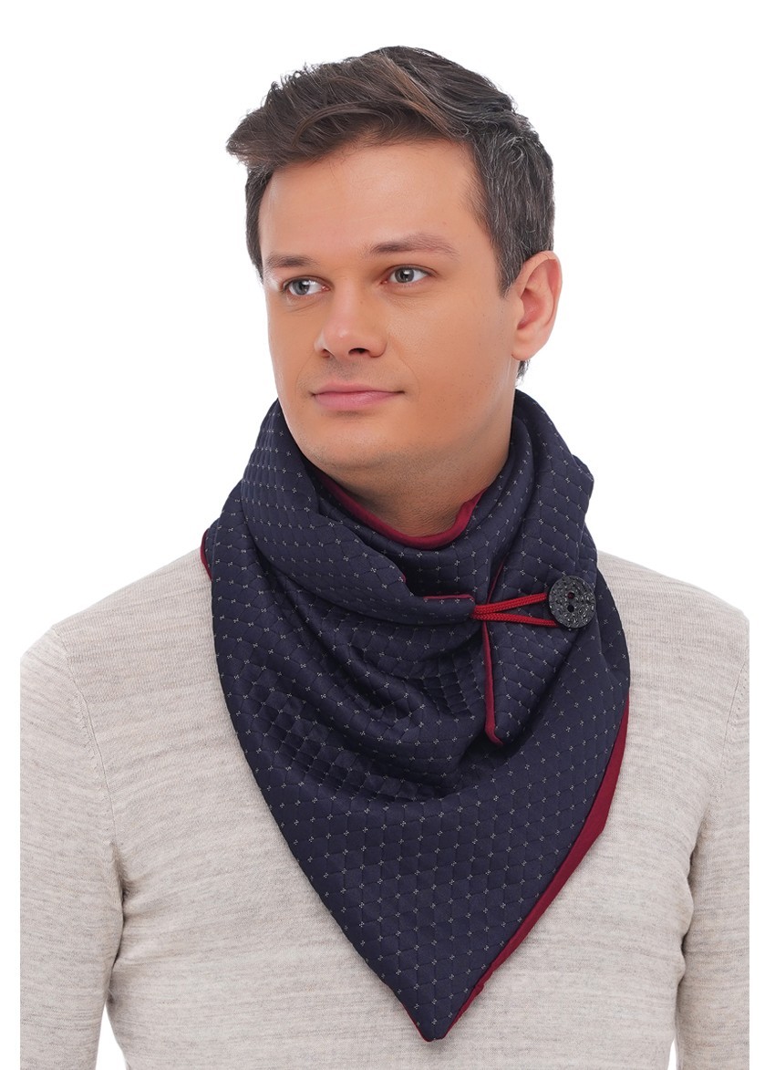 

Шарф мужской "Эдинбург" большой MyScarf теплый  темно-синий стеганный с красной подкладкой на пуговице, Шарф мужской "Эдинбург" большой MyScarf теплый one size темно-синий стеганный с красной подкладкой на пуговице