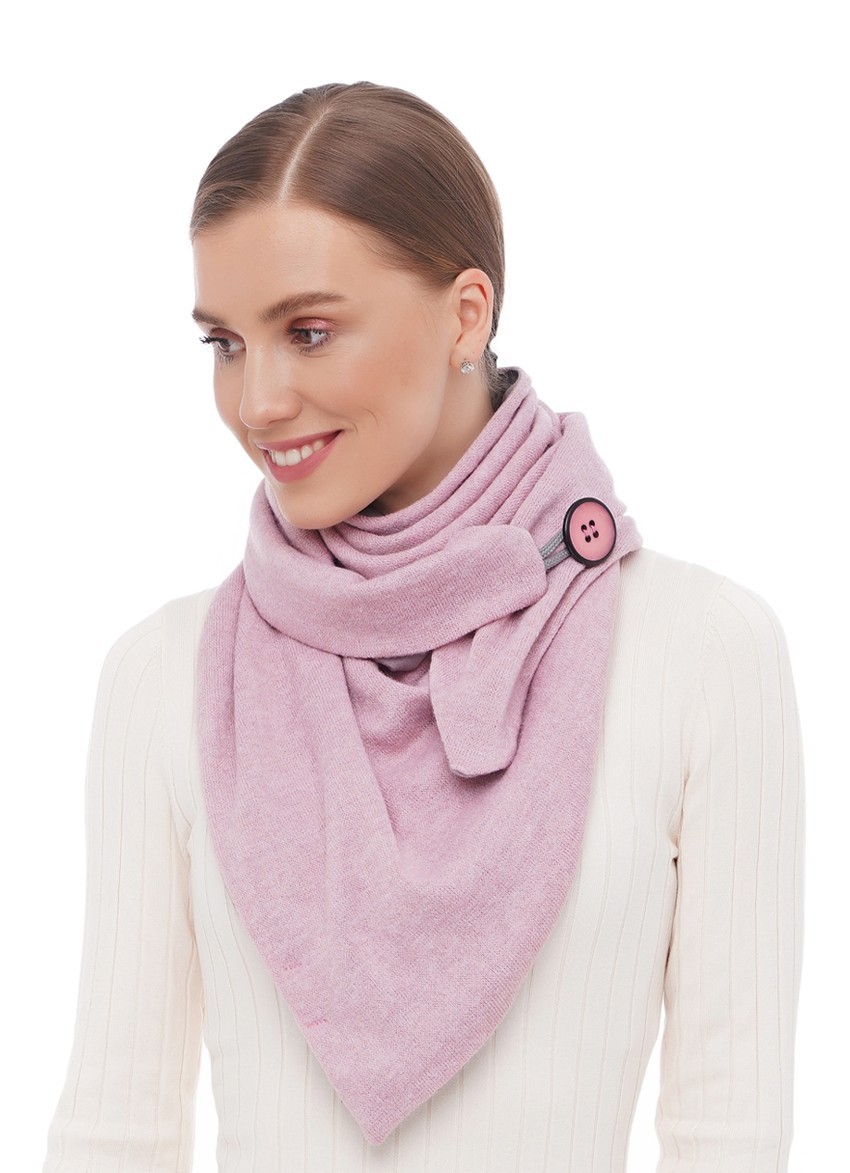 

Шарф "Эдинбург" женский большой MyScarf теплый нежно розовый на пуговице