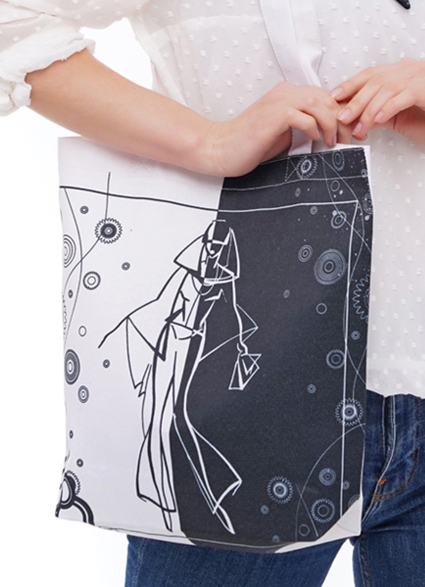 

Сумка шоппер MyScarf  Черное и Белое, Сумка шоппер MyScarf one size Черное и Белое