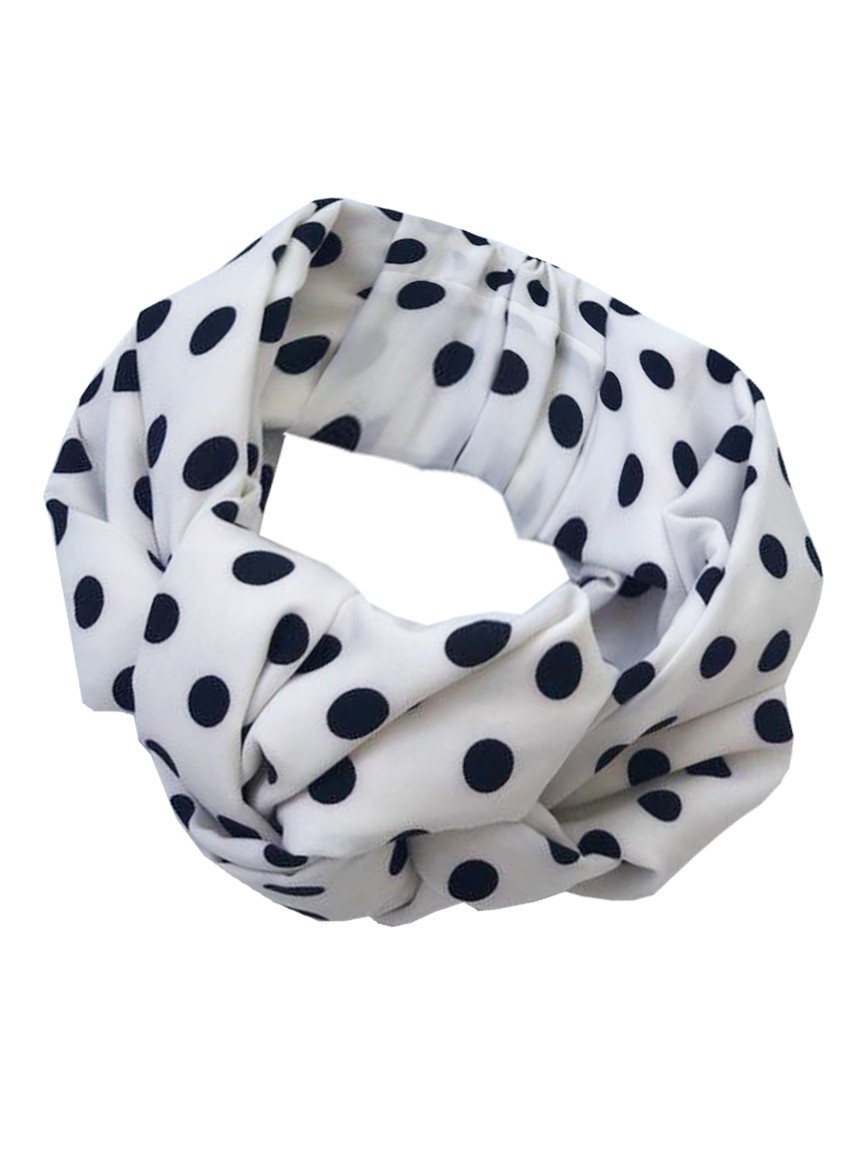 

Тюрбан MyScarf летний  белый в крупный горох, Тюрбан MyScarf летний one size белый в крупный горох