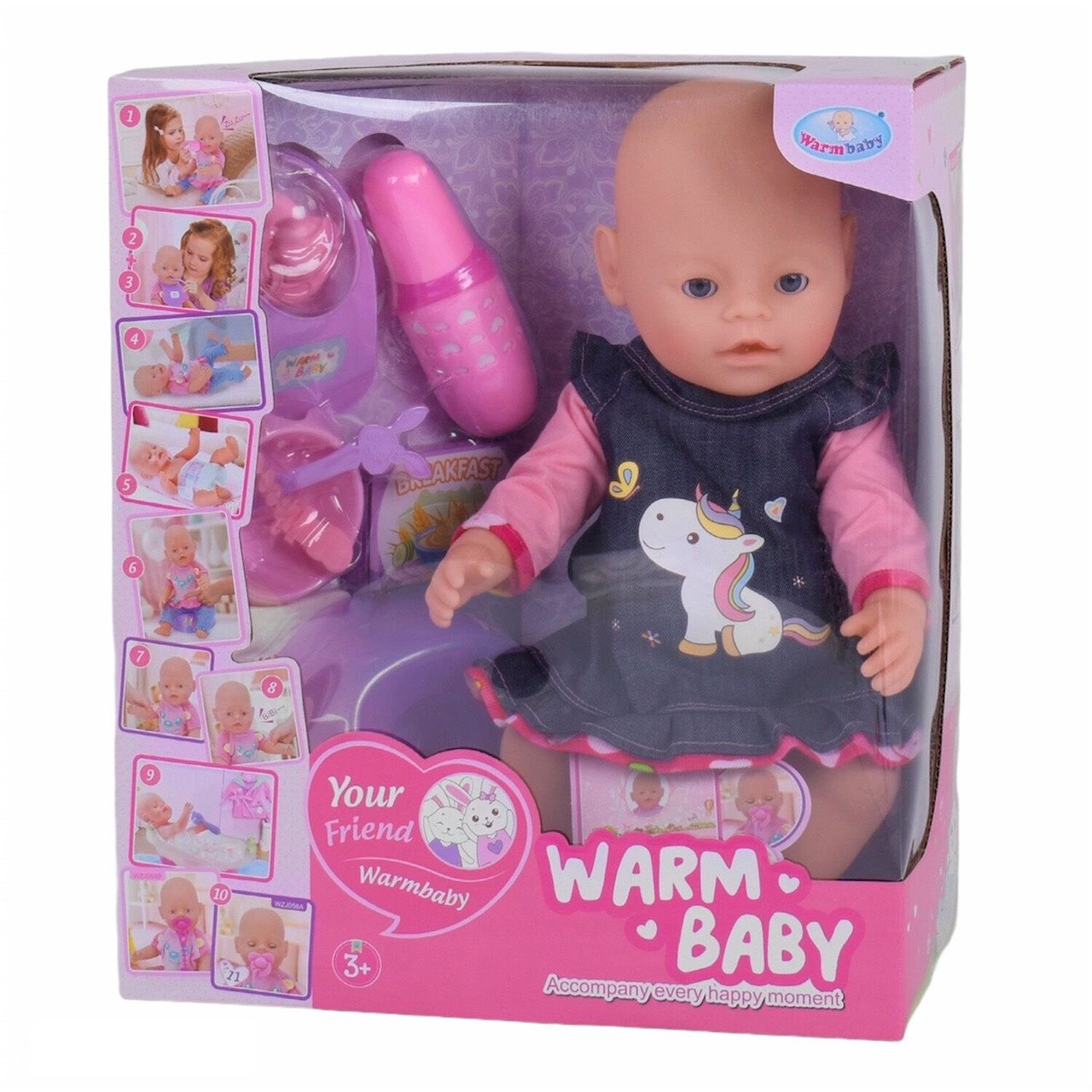 

Пупс Реборн девочка интерактивный "Warm baby" 10 функций (40см) Уникорн