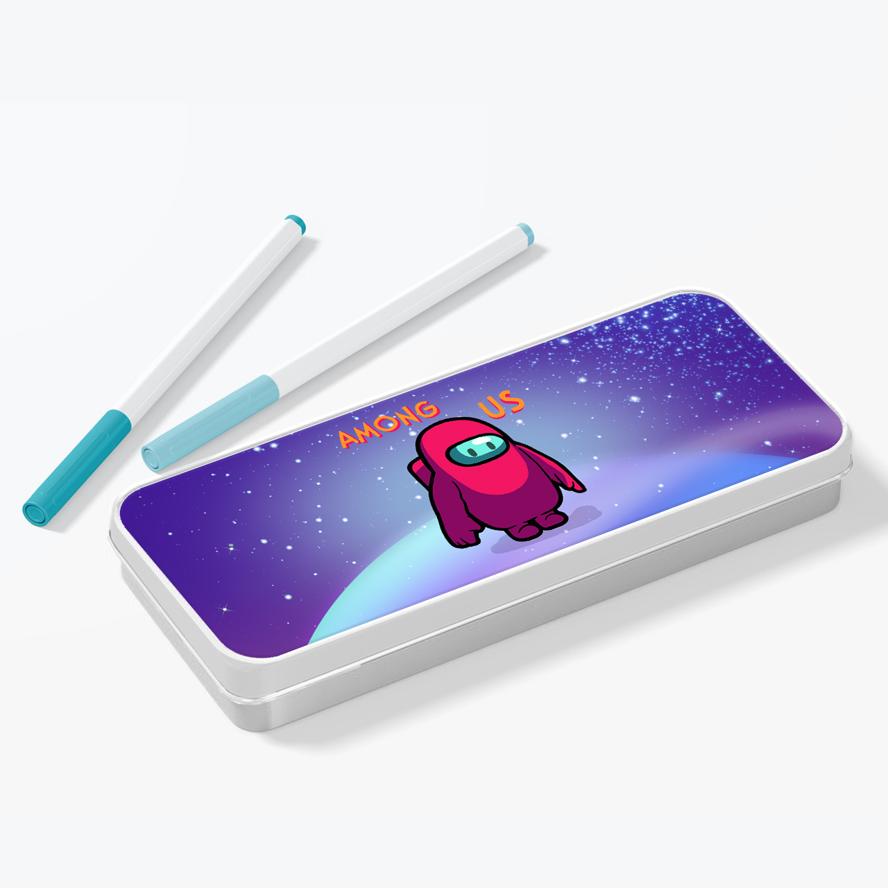 

Пенал школьный металлический Амонг Ас Красный (Among Us Red) (34408-2411-3) Серебристый