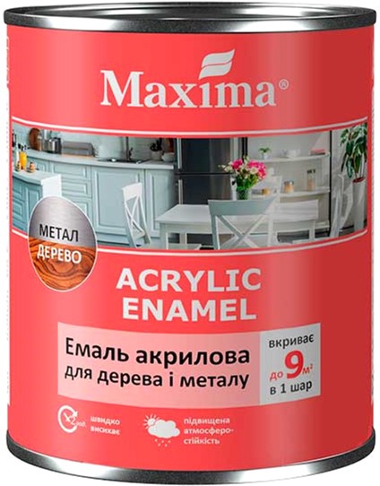 

Эмаль акриловая для дерева и металла Maxima 0.75 л Лайм шелковисто-матовая (4823083310684)