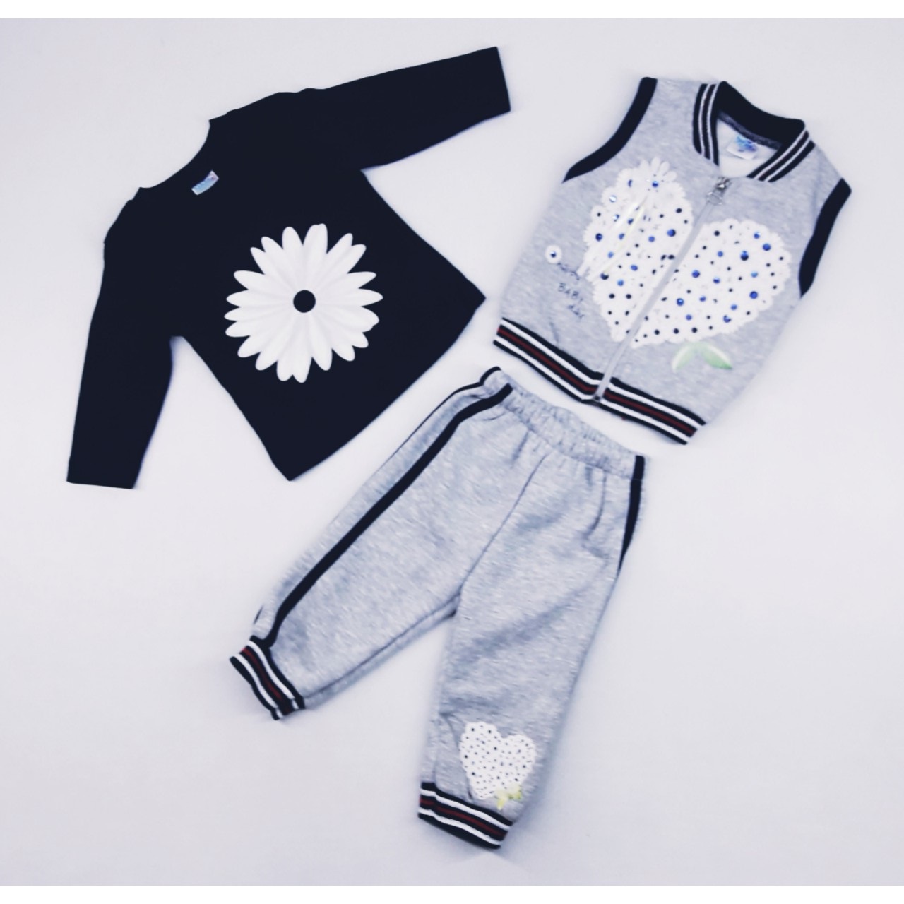 

Костюм (свитшот+штаны+жилет) Kids Klub 7020 68 см(р) серый с синим