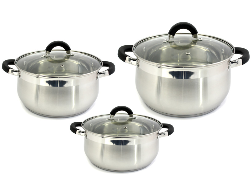 

Набор нержавеющих кастрюль Zauberg 3 пр. ZB-234B Black